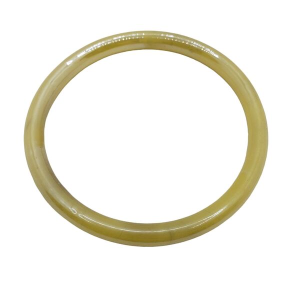 Vintage Iridescent Yellow Glass Bangle Bracelet Stackable Colorful - Picture 2 of 7